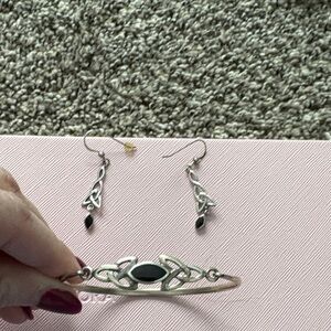 Elegant Silver and Black Jewelry Set